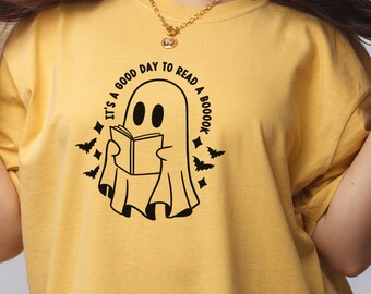 Ghost Reading Book PNG, Halloween Book Lover Sublimation (Digital Download)