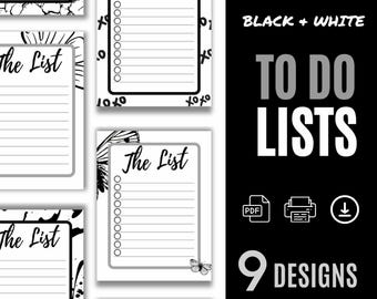 Blank Checklist Printable PDF Blank To Do List Minimalist To Do List Basic Checklist Basic To Do List Checklist