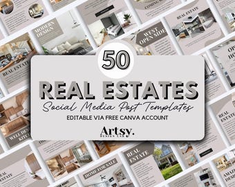Real Estate Instagram Post Templates: Canva Editable (Digital Download)