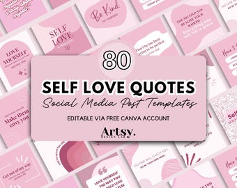 Self-Love Quotes Instagram/Facebook Templates: Pink Social Media Posts (Digital Download)