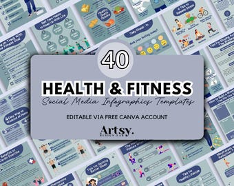 Health & Fitness Instagram Templates: Social Media CANVA Posts (PDF Download)