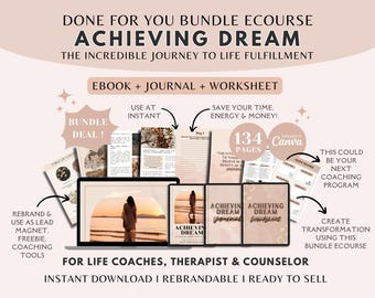 Dream Life Coaching Ebook: Brandable Goal Setting Workbook (Canva Template)
