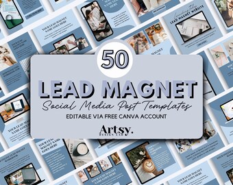 50 Lead Magnet Instagram Templates: Brandable Social Media Kit