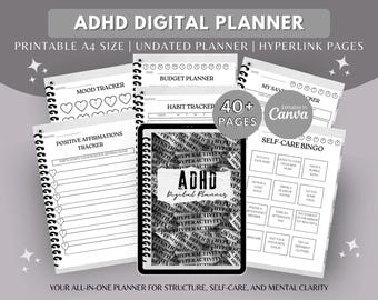 ADHD Digital Planner: Mental Health, Focus & Organization (PDF Download)