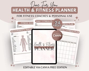 Health & Fitness Planner | Weight Loss Tracker (Canva Template)