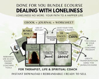 Dealing with Loneliness eBook: PLR Guide for Therapists & Coaches (Canva Template)