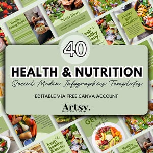 Ernährung Instagram Post Templates: Gesundheit & Wellness Canva Design (PDF Download)