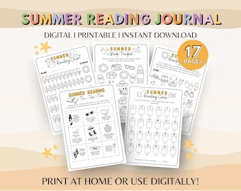 Kids Summer Reading Journal: Printable Tracker, Book Challenges (PDF Download)