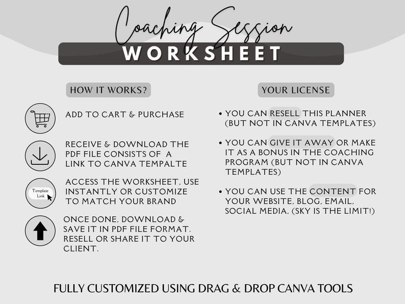 Coaching Worksheet Templates: Editable Canva Forms for Health & Life Coaches (PDF Download) image 7