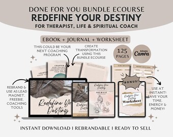 Life Coach Goal Setting Workbook: Vision & Dream Coaching Canva Template (PDF Download)