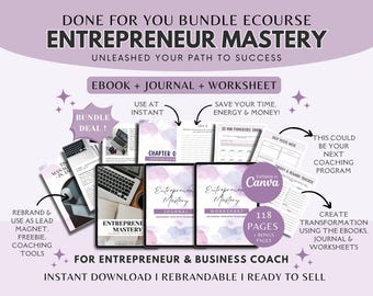 Entrepreneur Coaching Guide Workbook | Business Coaches Editable eBook Template | Lead Magnet Canva Templates