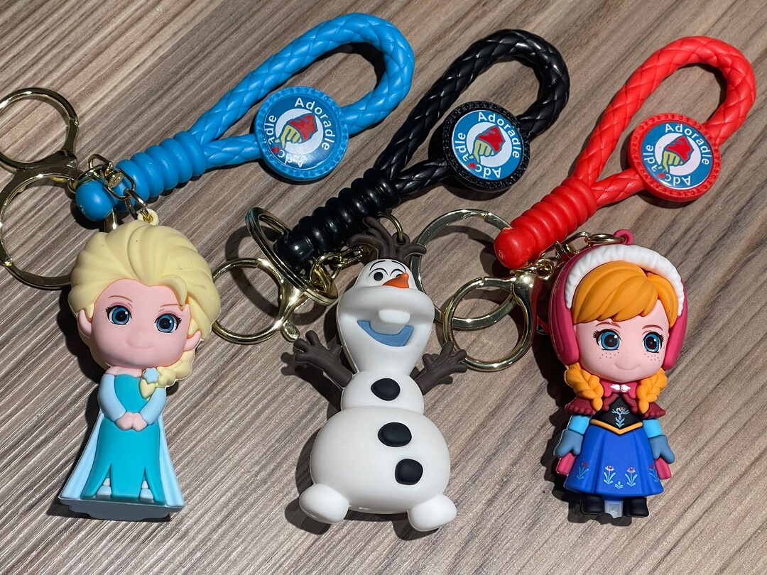 Frozen Character Keychains Disneys FROZEN Characters Olaf Anna & Elsa 3D Keyring Keychain Pendant ...