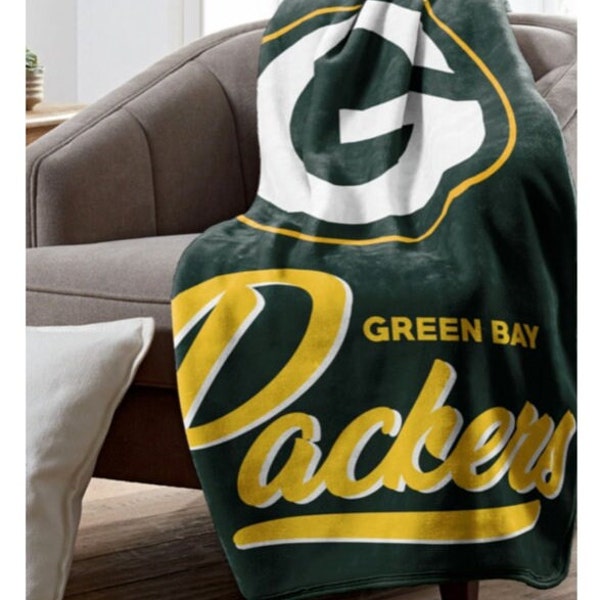 Green Bay Packers Royal Plush Raschel Throw