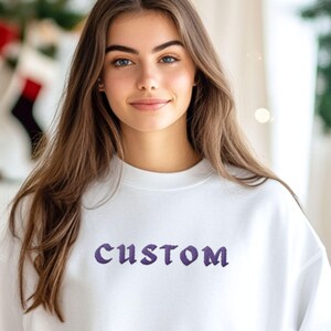 Custom Embroidered Sweatshirt, Custom Text, Team Name Sweatshirt, Mascot Sweatshirt, School Spirit Sweatshirt, College Sweatshirt Mom Gift