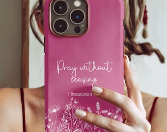 Christian Wildflower Bible Verse Phone Case, Custom Scripture Quote (Protective Case)