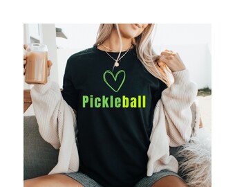 Koszulka z nadrukiem serca w pickleballu, prezent sportowy