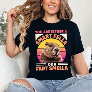 Smart Fella Capybara Shirt, Gift For Capybara Lover, Funny Capybara T-Shirt, Retro Tee, Rodent Tee, Pet Lover Crewneck, Capybara Graphic Tee