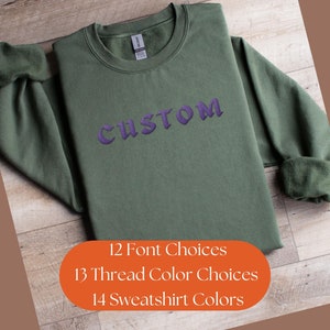 Custom Embroidered Sweatshirt, Custom Text, Team Name Sweatshirt, Mascot Sweatshirt, School Spirit Sweatshirt, College Sweatshirt Mom Gift