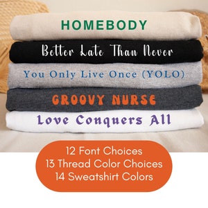 Custom Embroidered Sweatshirt, Custom Text, Team Name Sweatshirt, Mascot Sweatshirt, School Spirit Sweatshirt, College Sweatshirt Mom Gift