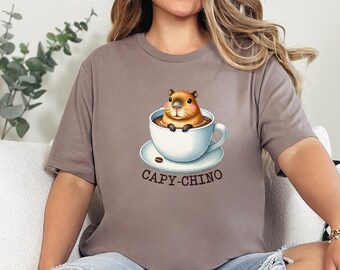 Funny Capy-Chino Capybara Shirt, Coffee Lover Tee