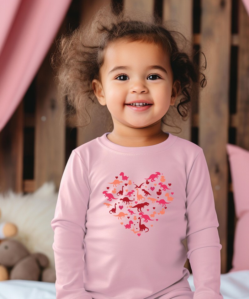 Toddler Valentine Shirt, Dinosaur Heart Shirt, Kids Valentine Shirts