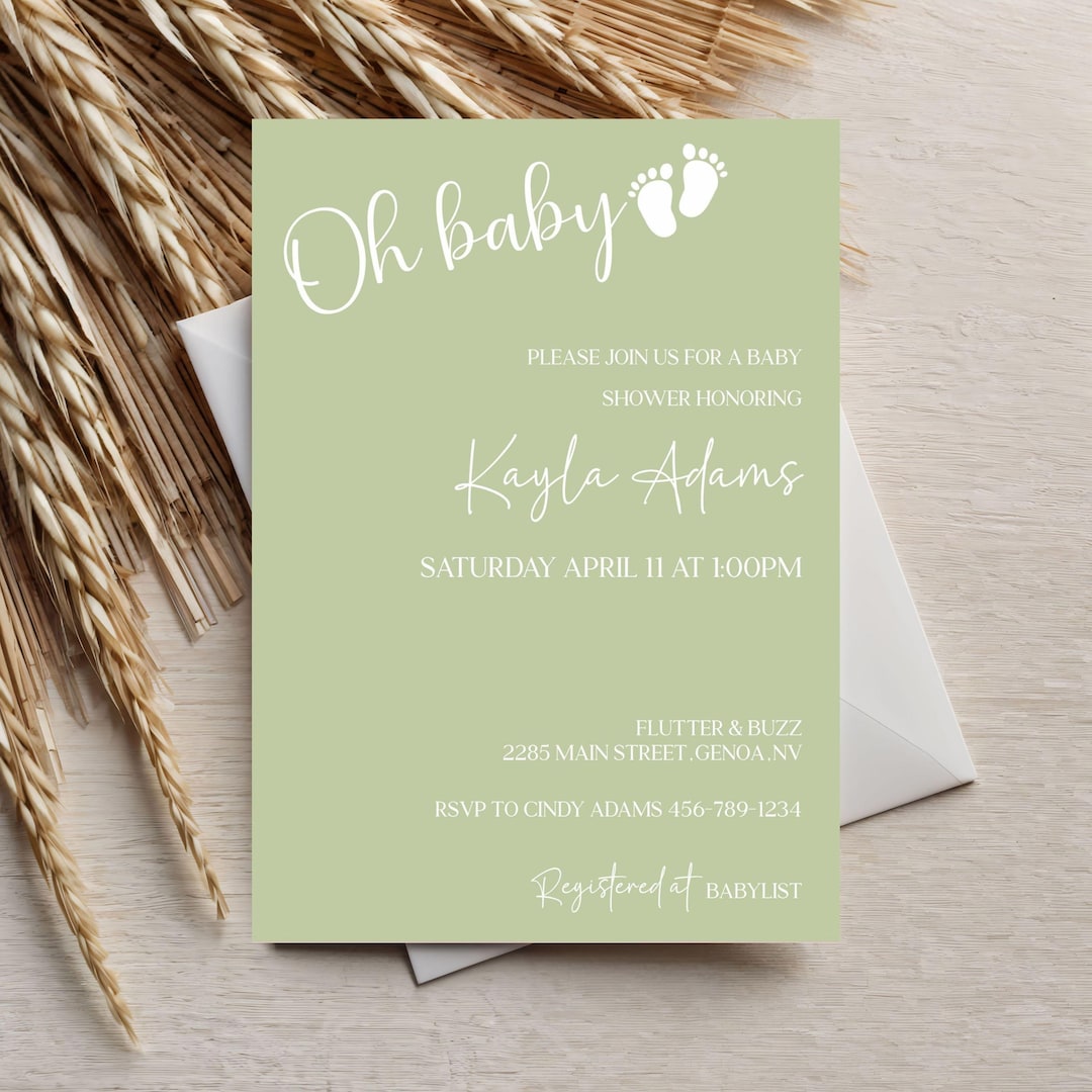 Editable Baby Shower Invitation, Boho Baby Shower Invite, A Sweet Boy ...