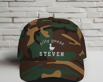 Custom Embroidered Cotton Twill Hat, Funny Silly Goose Design