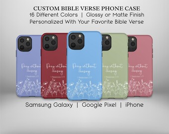 Custom Bible Verse Phone Case, Wildflower Design, Christian Gift