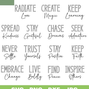 Inspirational SVG Bundle, Positive Quotes PNG, Mental Health Svg, Motivational Quotes,  Mental Health Jpg, You Are Enough, Positive Vibe Dxf