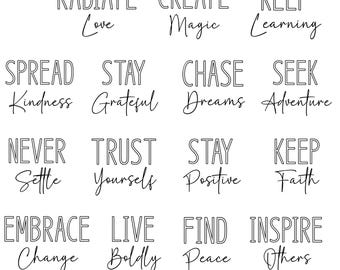 Inspirational Quotes SVG Bundle, Mental Health PNG (Digital Download)