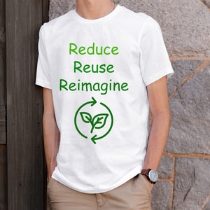 Eco Conscious Shirt, Reduce Reuse Reimagine Tee, Protect Our Oceans, Climate Change Tee, Nature Lover Gift, Earth Day Tee image 7