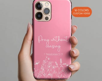 Custom Bible Verse Phone Case, Christian Wildflower Design