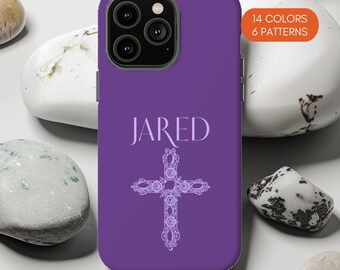 Personalized Christian Phone Case, Religious Cross, Custom Name