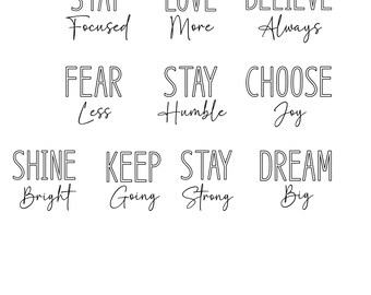 Inspirational Quotes SVG Bundle, Positive Affirmations (Digital Download)