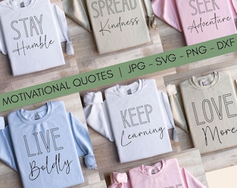 Motivational Quotes SVG Bundle, Positive Affirmations (Digital Download)