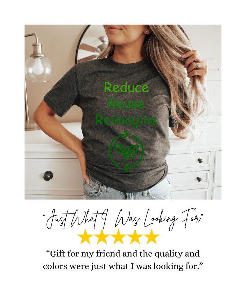 Eco Conscious Shirt, Reduce Reuse Reimagine Tee, Protect Our Oceans, Climate Change Tee, Nature Lover Gift, Earth Day Tee image 4