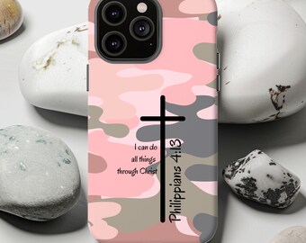 Christian Camo Phone Case, iPhone 17 16 15 14 13 12 11 Pro Max, Personalized Bible Verse, Samsung Google, Camo Art, Hunter Gift, Deer Hunt