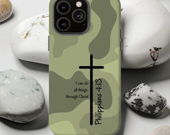 Christian Camo Phone Case, iPhone 17 16 15 14 13 12 11 Pro Max, Personalized Bible Verse, Samsung Google, Camo Art, Hunter Gift, Deer Hunt