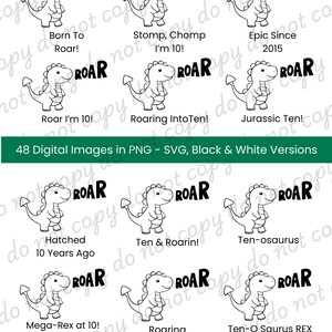 Svg dinosaure mignon, 10e anniversaire svg, svg dinosaure, Bundle PNG SVG, famille dinosaure SVG, anniversaire à deux chiffres, dixième anniversaire, né en 2015