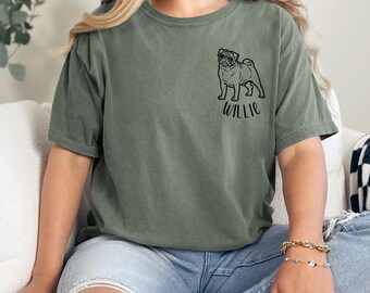 Custom Pug Shirt, Comfort Colors Tee, Dog Mom Gift