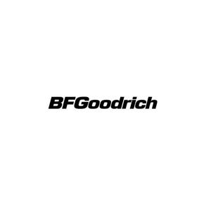 May include: The text BFGoodrich is displayed in a bold, black, sans-serif font against a plain white background. The letters are slightly slanted to the right, creating a dynamic appearance for this brand logo, which is centered in the frame.
