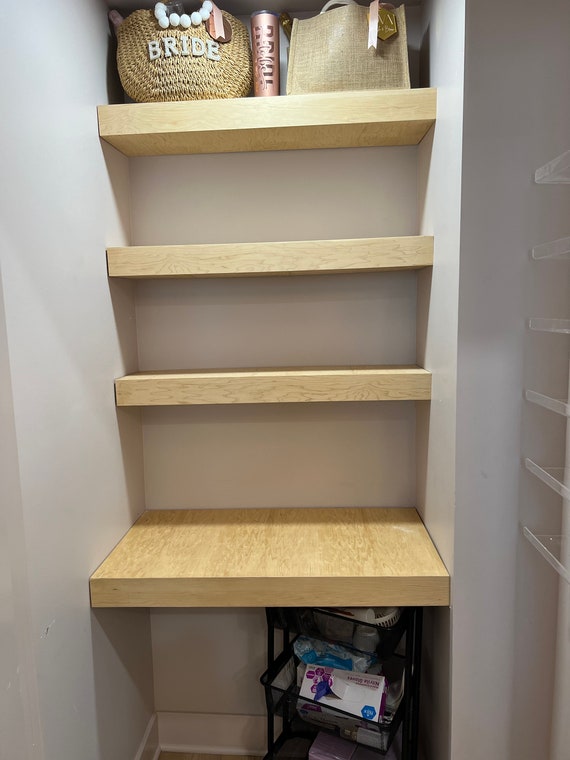 DIY Floating Shelves in Linen Closet – Casa Watkins Living