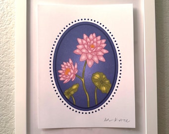 July Birth Flower Water Lily Art Print