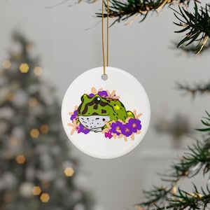 Pacman Frog Ceramic Ornament, 2-Side Print