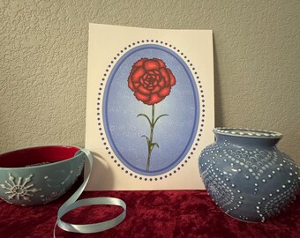Birth Flower Carnation Art Print