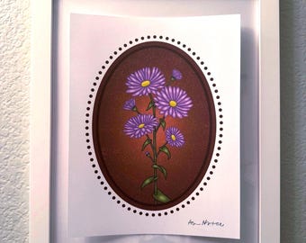 September Birth Flower Aster Art Print