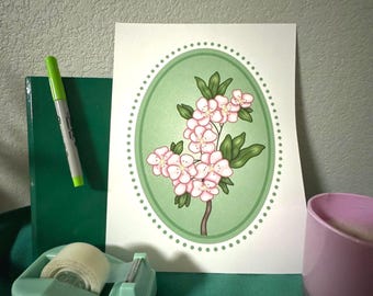 May Birth Flower Hawthorn Art Print