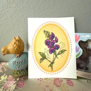 April Birth Flower Sweet Pea Art Print