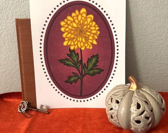 Birth Flower Chrysanthemum Art Print