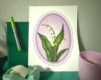 May Birth Flower Lily of the Valley Art Print